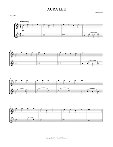 Aura Lee (arr. Mark Phillips)