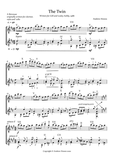 The Twin - a berceuse for classical guitar duet