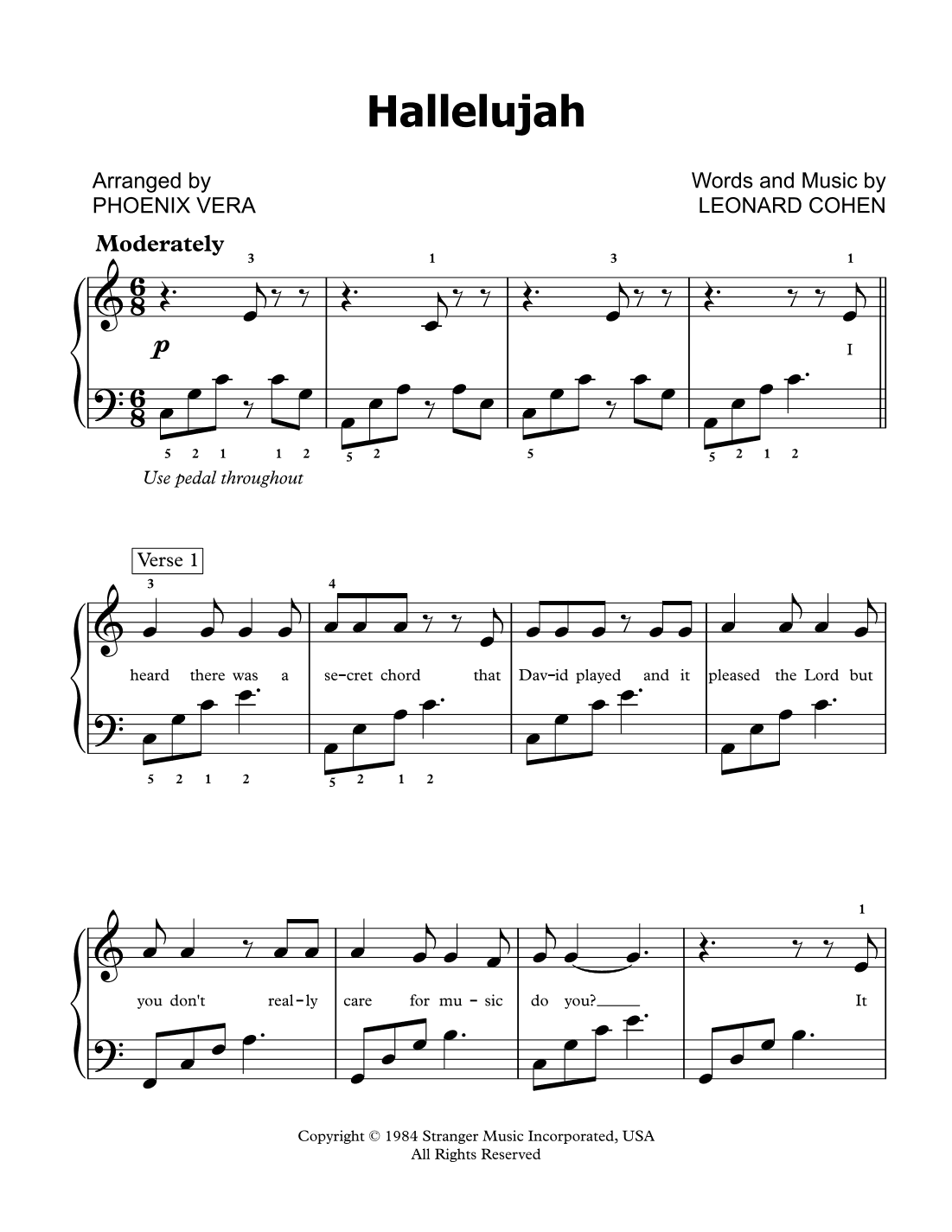 Hallelujah (arr. Christina Fordham Vera  [Corda Music])