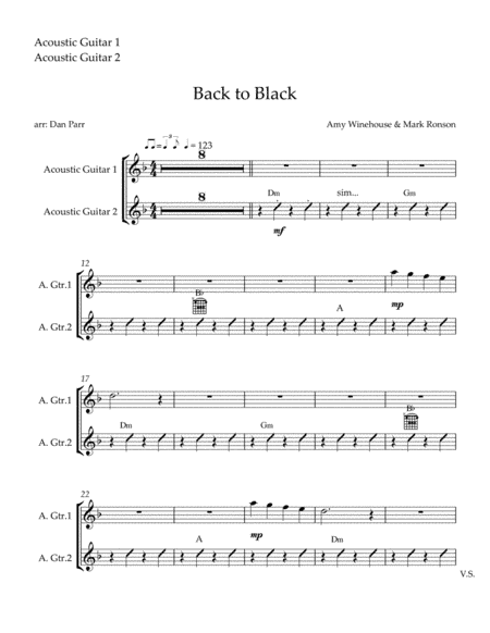 Back To Black (arr. Dan Parr)