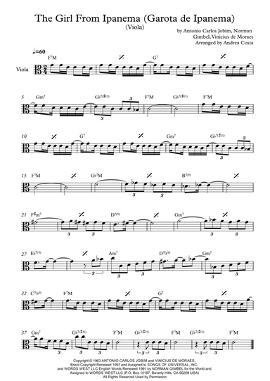 The Girl From Ipanema (garôta De Ipanema) (arr. Andrea Costa)