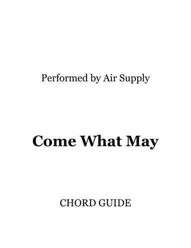 Come What May (arr. RWM)