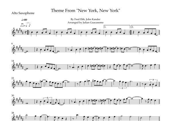 Theme From "new York, New York" (arr. Julian Guacaneme)