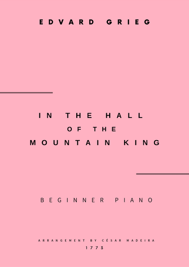 In The Hall of the Mountain King by Grieg - Easy Piano (Full Score) (arr. César Madeira)