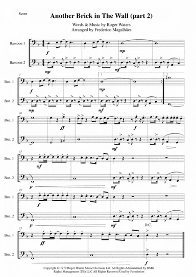 Another Brick In The Wall, Part 2 (arr. Frederico Magalhães)