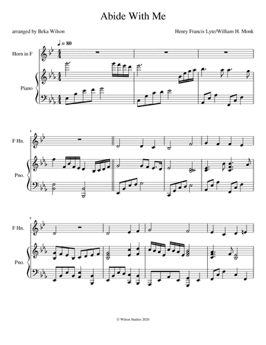 Abide With Me--F horn solo (arr. Beka Wilson)