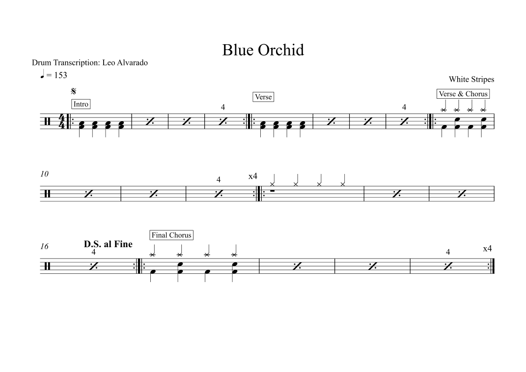Blue Orchid (arr. Drum Transcription: Leo Alvarado)