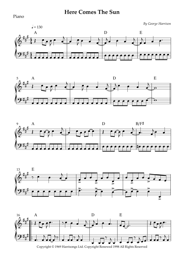 Here Comes The Sun (arr. Wesley Souza Silva)