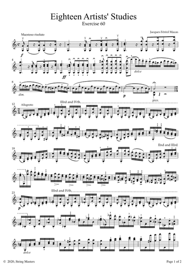 Mazas 75 Melodious & Progressive Studies Op 36, Book 3, No.60 (arr. String Masters)