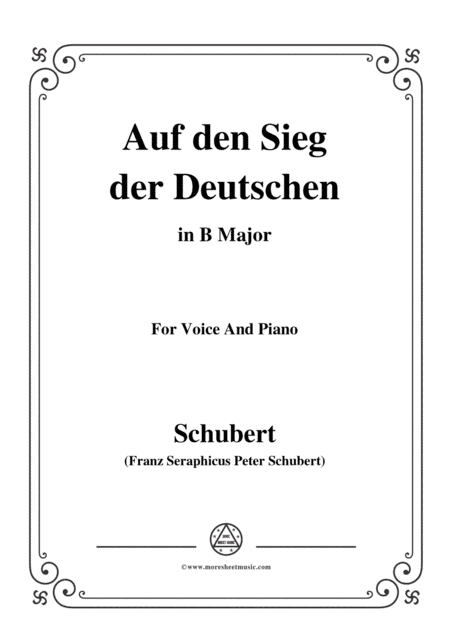 Schubert-Auf den Sieg der Deutschen,in B Major,for Voice,2 Violins&Cello (arr. MSM)