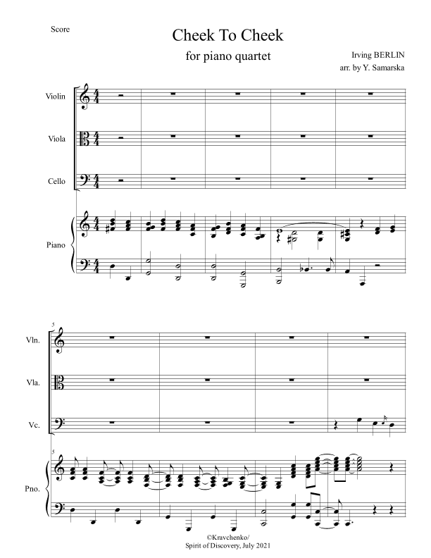 Cheek To Cheek (arr. Maksym Kravchenko)