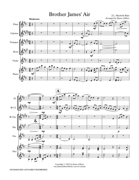 Brother James' Air (arr. James Gilbert)