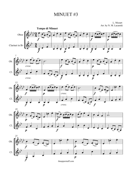 Minuet #3 (arr. Nick Lacanski)