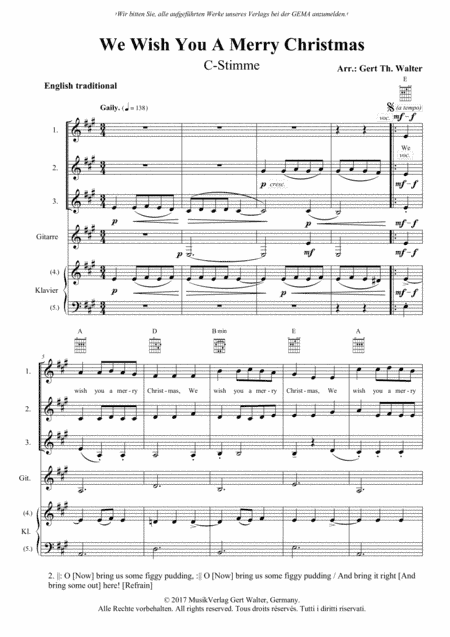 We Wish You A Merry Christmas (arr. Gert Th. Walter)