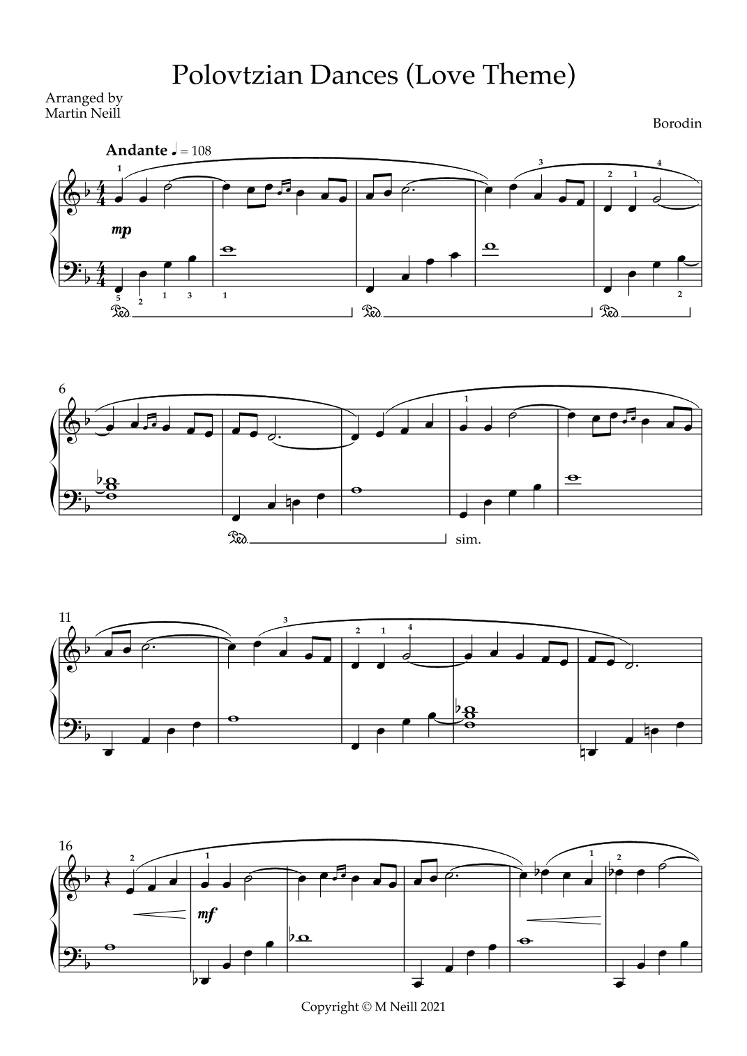 Polovtzian Dances - Love Theme (arr. Martin Neill)