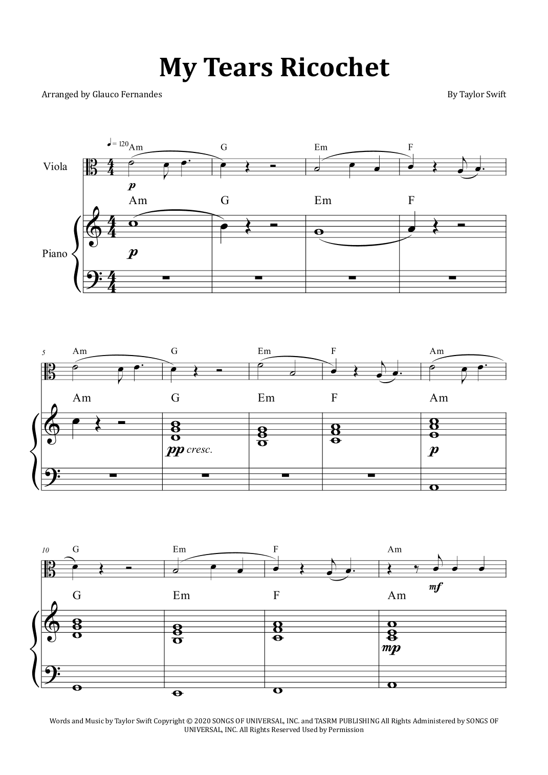My Tears Ricochet (arr. Glauco Fernandes)