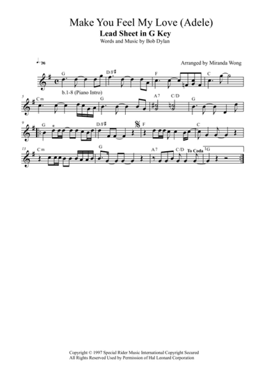 Make You Feel My Love (arr. Miranda Wong)