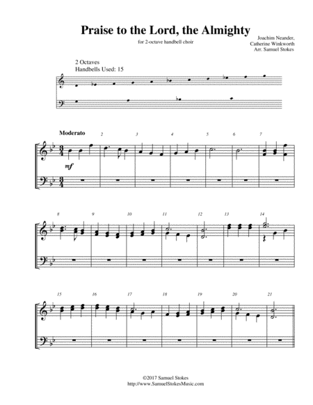 Praise to the Lord, the Almighty - for 2-octave handbell choir (arr. Samuel Stokes)