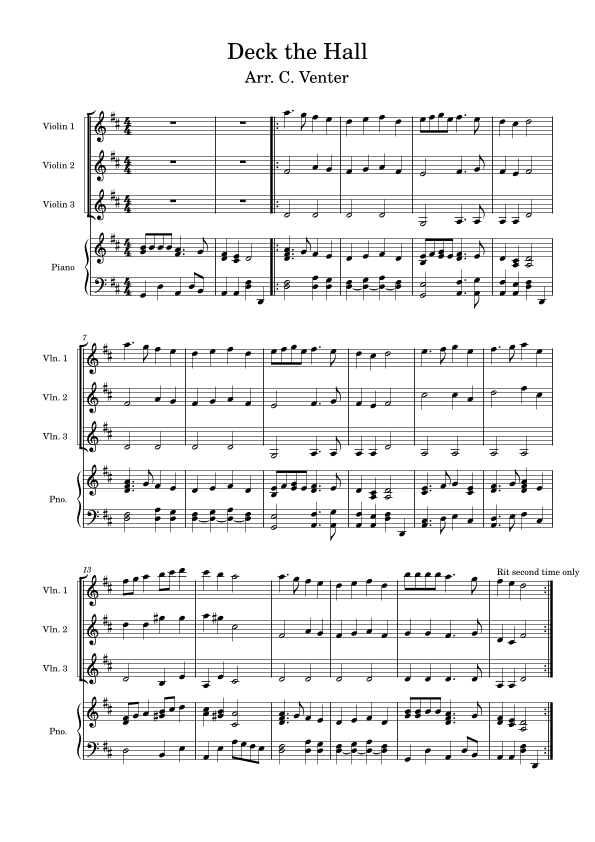 Deck the Hall (arr. Caroline Venter)