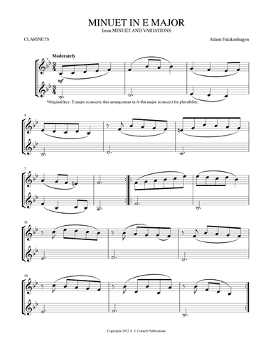 Minuet in E Major (from Minuet and Variations) (arr. Mark Phillips)