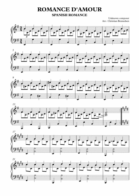 Romance D’Amour (arr. Christian Bennedsen)