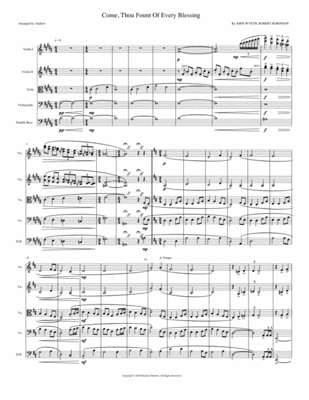 Come, Thou Fount of Every Blessing - For String Orchestra (arr. Andrew)