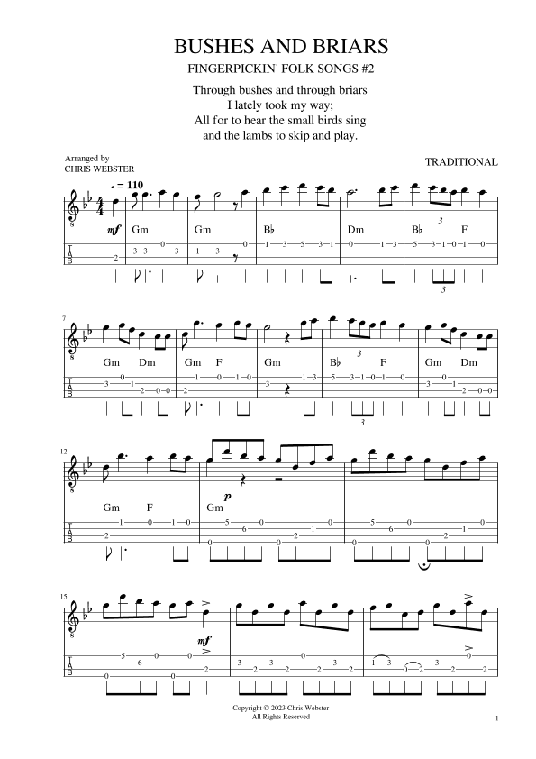 Fingerpickin' Folk Uke #2: Bushes and Briars (arr. Chris Webster)