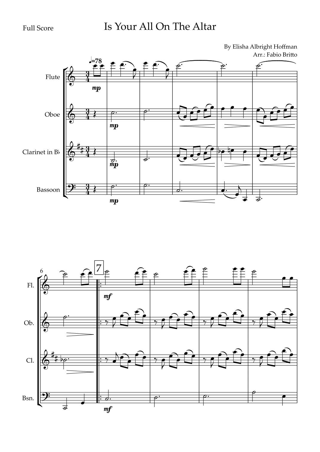 Is Your All On The Altar? (arr. Fabio Britto)