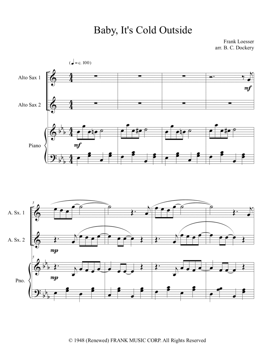 Baby, It's Cold Outside (arr. B. C. Dockery)