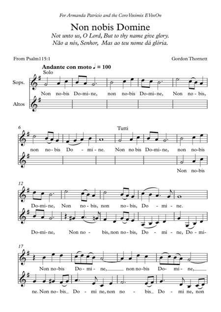 Non Nobis Domine ('Not unto us, O Lord')