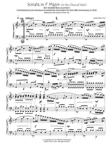 Sonata In F Major in the Classical Style (standard bass accordion)