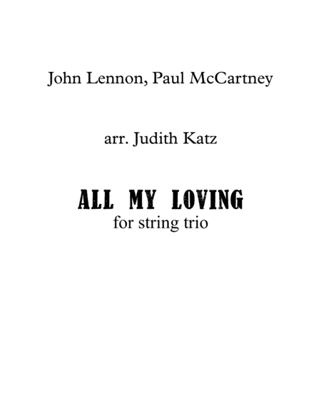 All My Loving (arr. Judith Katz)
