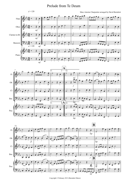 Prelude from Te Deum for Wind Quartet (arr. David Burndrett)