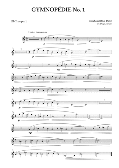 Gymnopédie No. 1 for Brass Quartet (arr. Diego Marani)