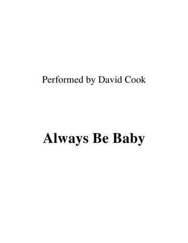 Always Be My Baby (arr. Ronn M)