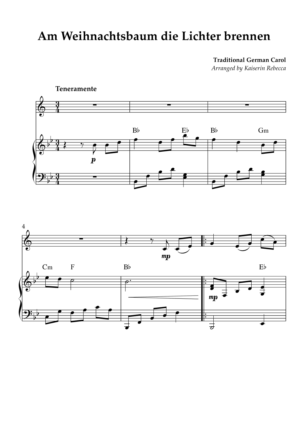 Am Weihnachtsbaum die Lichter brennen (arr. Kaiserin Rebecca)