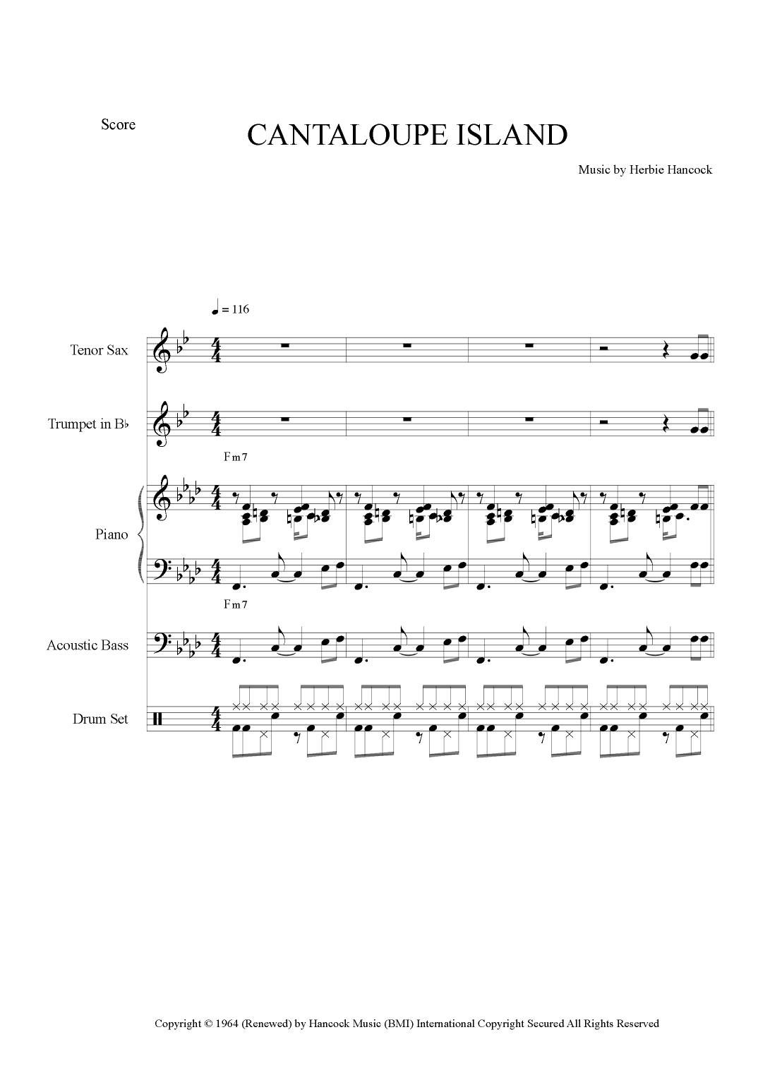 Cantaloupe Island (arr. The Sheet Music Library)