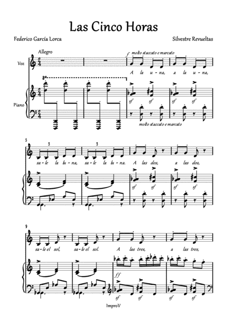 5 Canciones Infantiles - Las cinco horas (arr. Caesar Vijué)
