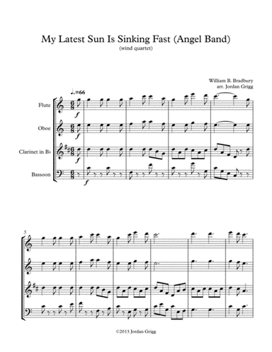 My Latest Sun Is Sinking Fast (Angel Band) (wind quartet) (arr. Jordan Grigg)