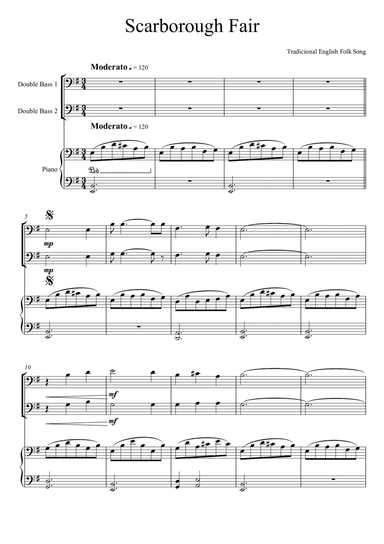 Scarborough Fair - Traditional English Folk Song (Double Bass Duet) (arr. André Laitano)