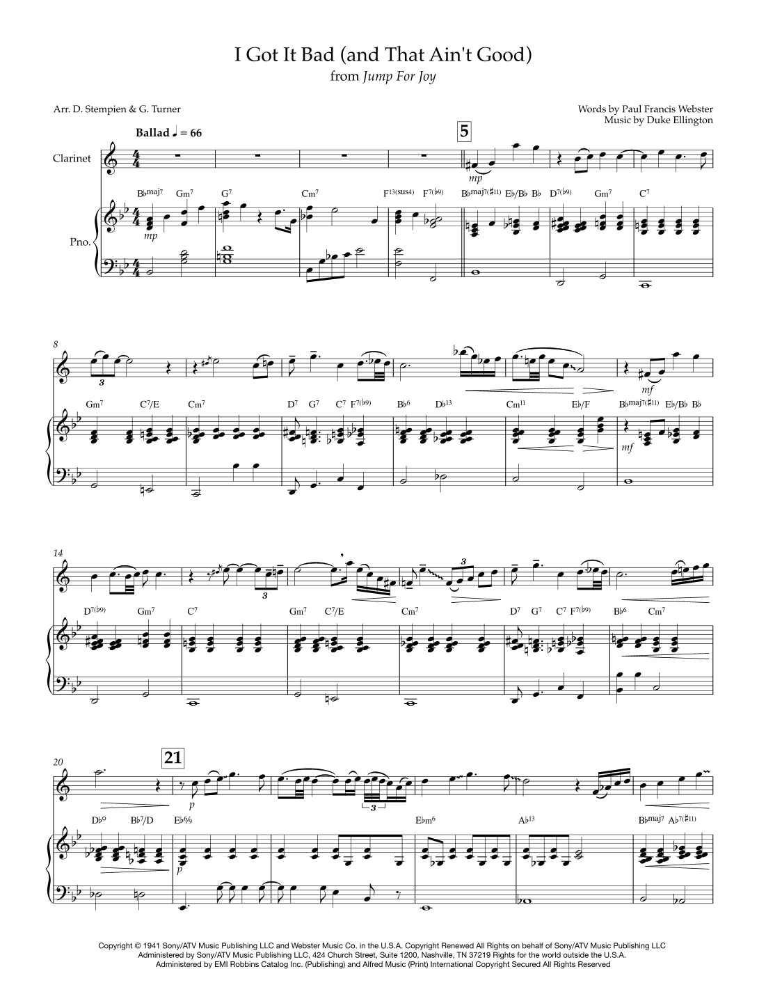 I Got It Bad And That Ain't Good (arr. Debra E. Stempien, Gregory H. Turner)