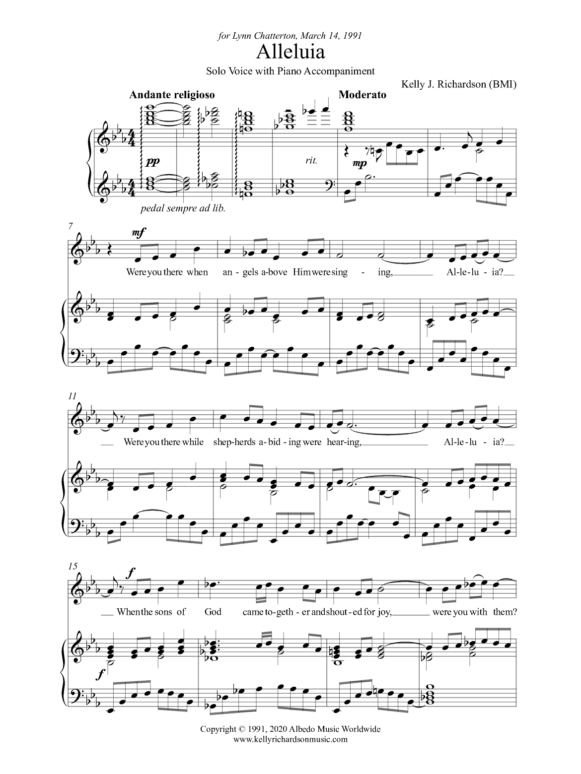 Alleluia for Medium High Voice