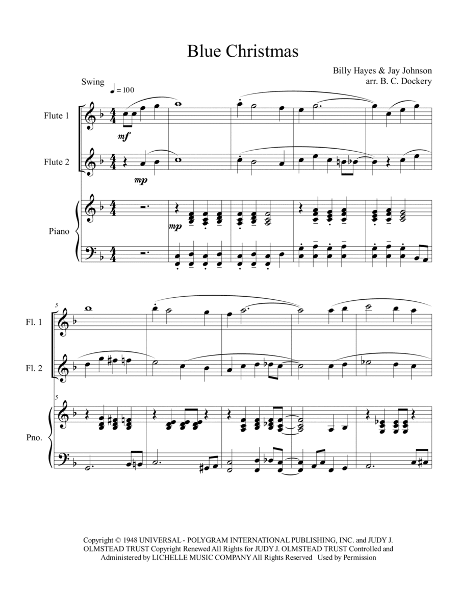 Blue Christmas (arr. B. C. Dockery)