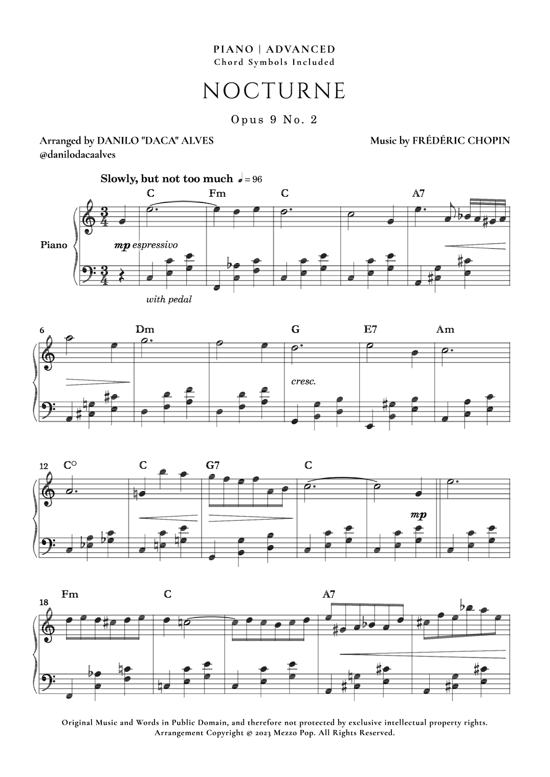 Nocturne Op. 9 No. 2 (arr. Danilo "Daca" Alves)