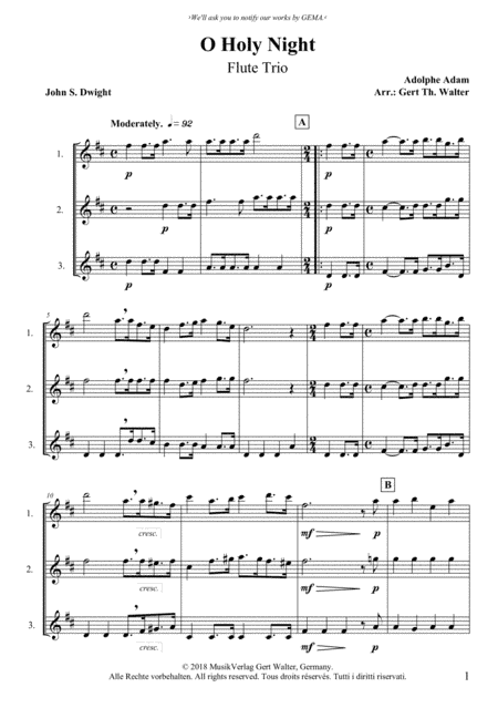O Holy Night (arr. Gert Th. Walter)