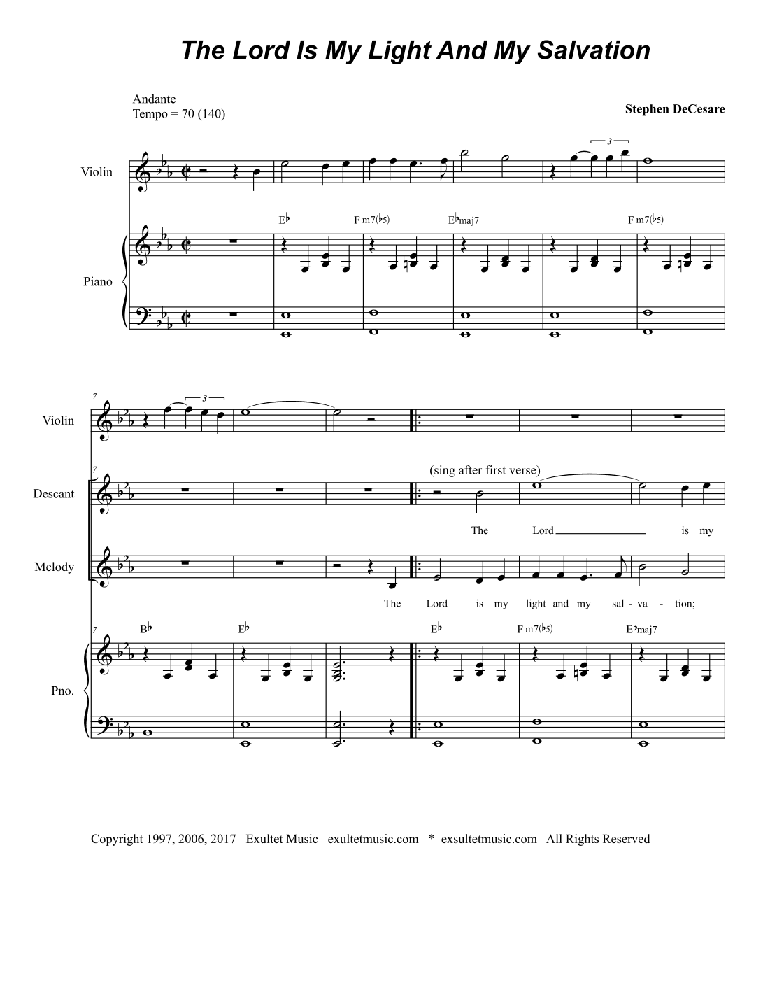 The Lord Is My Light And My Salvation (2-part choir - Alternate Version)