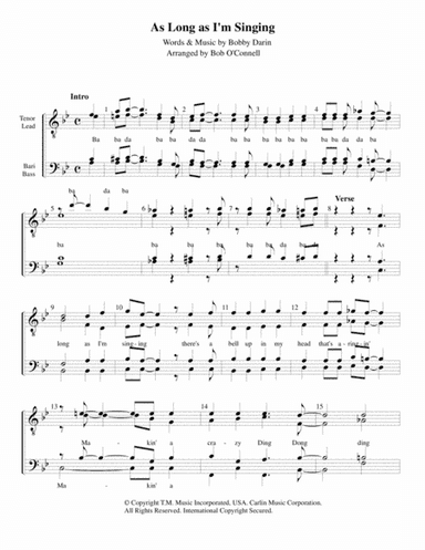 As Long As I'm Singing (arr. Bob O'Connell)