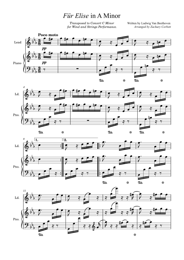 Fur Elise (arr. Zachary Corbett)