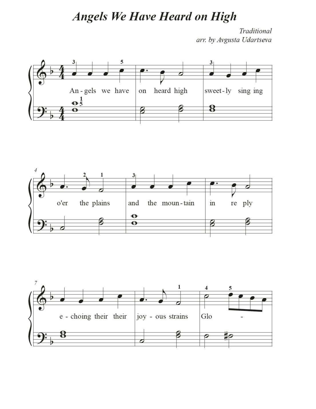 Angels we have heard on high (arr. Avgusta Udartseva)