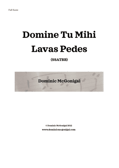 Domine Tu Mihi Lavas Pedes (SSATBB)